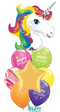 Unicorn Bright Birthday Balloon Bouquet INFLATED #Unicorn2