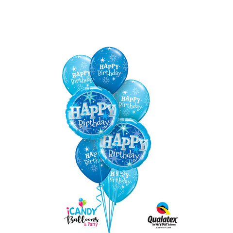 Happy Birthday Electric Blue Dazzler Bouquet