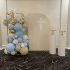 Black Square 3D Frame with Organic Balloon Garland HIRE ITEM