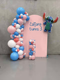 White, Black, Beige, Pink, Blue or Lilac Arch Backdrop Wall Hire with Balloon Garland #WHBD