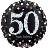 Sparkling Birthday 50th Holographic Foil 45cm (18") INFLATED #32131