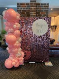 Gold or Pink Shimmer Wall  with Organgic Balloon Garland HIRE ITEM