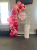 Mesh Arch White or Black or White French Window Backdrop with Balloon Garland HIRE