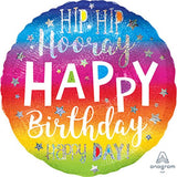 Hip Hip Hooray Happy Birthday Jumbo Holographic INFLATED  #39955