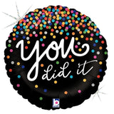 You Did it Confetti Foil 45cm (18") INFLATED #36773