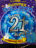 45cm Foil 21st Birthday Blue #293640