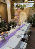 Beige, Pink, Blue or Lilac Arch Backdrop Wall Hire with Balloon Garland #BPBLBD