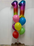 Big Double Number Splendor Balloon Bouquet CHOOSE YOUR AGE