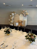 Beige, Pink, Blue or Lilac Arch Backdrop Wall Hire with Balloon Garland #BPBLBD