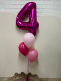 4th Birthday Giant Helium Numbers -INFLATED Choose from 22 colours