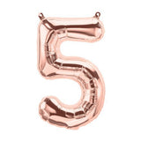 Rose Gold Number 5 Balloon 41cm Small AIR FILLED ONLY #01368