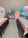 Beige, Pink, Blue or Lilac Arch Backdrop Wall Hire with Balloon Garland #BPBLBD