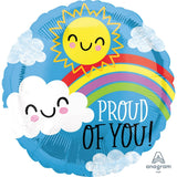Proud of You Happy Sun and Cloud Foil 45cm (18") INFLATED #41157