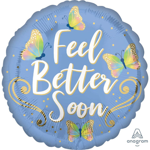 Feel Better Soon Butterflies Foil 45cm (18") INFLATED #41689