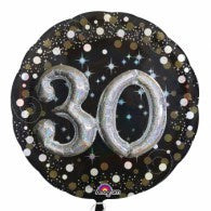30th Birthday Foil Sparkling Holographic 81cm Balloon #32151