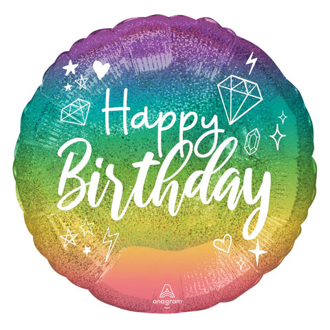 Sparkle Happy Birthday Foil 45cm (18") INFLATED #43439