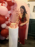 Beige, Pink, Blue or Lilac Arch Backdrop Wall Hire with Balloon Garland #BPBLBD