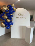 White, Black, Beige, Pink, Blue or Lilac Arch Backdrop Wall Hire with Balloon Garland #WHBD