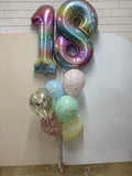 Big Giant Double Number Splendour Balloon Bouquet CHOOSE YOUR AGE