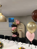 Beige, Pink, Blue or Lilac Arch Backdrop Wall Hire with Balloon Garland #BPBLBD