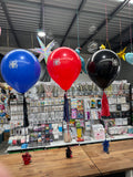 Big 40cm Latex Balloon on weight with Satin Ribbon in Standard or Chrome Colours 40cm 16inch
