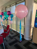 Large 60cm Latex Balloon Helium filled 3-4 day Float Time with Satin Ribbon & Balloon Weight