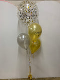 Big Confetti 45cm Balloon with 3 Std Latex Balloons Table Bouquet #confettiT3table