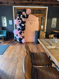 White, Black, Beige, Pink, Blue or Lilac Arch Backdrop Wall Hire with Balloon Garland #WHBD