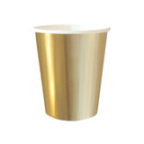 Gold Metallic Solid Colour Paper Cup 8pk