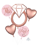 She Said Yes, Future Mrs Foil Balloon Rose Gold Blush Bouquet Kit INFLATED #39716
