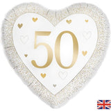 18 inch Happy 50th Anniversary Heart Gold Pack #226379