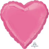 Rose Pink Foil Heart Foil 43cm Balloon INFLATED #22455