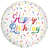 Sprinkle Happy Birthday 45cm (18") Foil Balloon INFLATED #53741