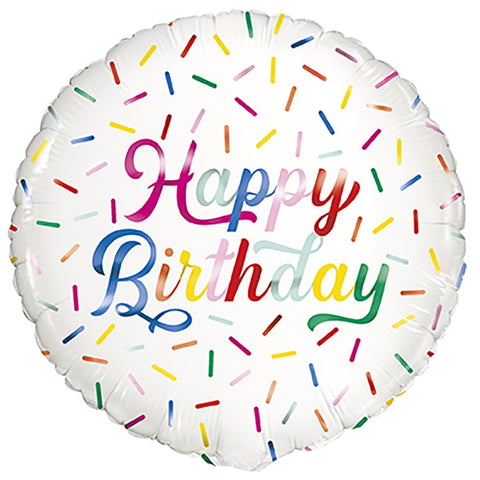 Sprinkle Happy Birthday 45cm (18") Foil Balloon INFLATED #53741