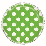 DOTS LIME GREEN 45CM (18") FOIL BALLOON #55573