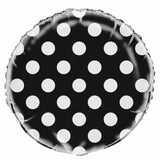 DOTS MIDNIGHT BLACK 45CM (18") FOIL BALLOON #55575