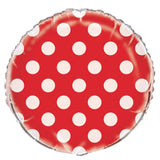 DOTS RUBY RED 45CM (18") FOIL BALLOON #55579