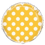 DOTS SUNFLOWER YELLOW 45CM (18") FOIL BALLOON