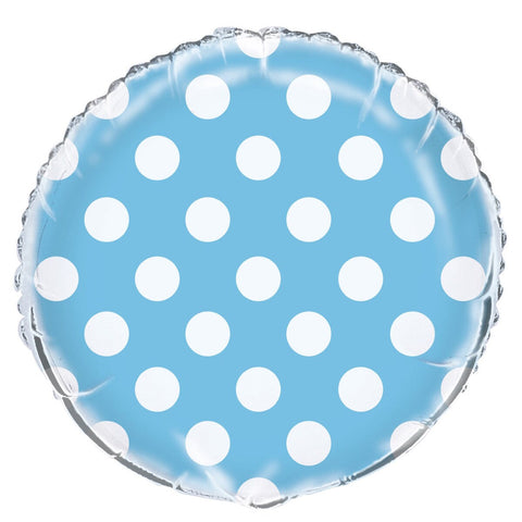 DOTS POWDER BLUE 45CM (18") FOIL BALLOON