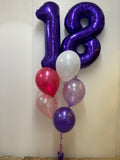 Big Double Number Splendor Balloon Bouquet CHOOSE YOUR AGE