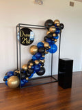 Black Square 3D Frame with Organic Balloon Garland HIRE ITEM