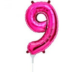 Magenta Number 9 (nine) Balloon 41cm AIR FILLED ONLY #00451