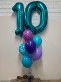Big Double Number Splendor Balloon Bouquet CHOOSE YOUR AGE