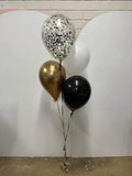 Big Confetti 40cm Balloon with 3 Std Latex Balloons Table Bouquet #confettiT3table