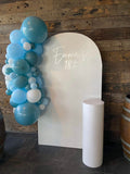 White, Black, Beige or Pink Arch Backdrop Wall Hire with Balloon Garland #WHBD