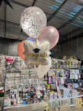 Big Confetti 45cm with 1 Foil  & 3 Std Latex Balloons Bouquet With or Without Personalisation #confettiT3foilboq