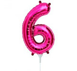 AIR FILLED ONLY Magenta Number 6 (six) Balloon 41cm #00448
