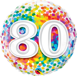 80th Birthday Foil 45cm Confetti Balloon #49559