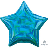 Holographic Iridescent Cyan Foil Star 45cm (18") INFLATED #39268