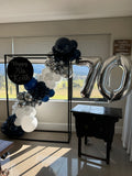 Black Square 3D Frame with Organic Balloon Garland HIRE ITEM